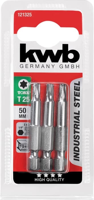 KWB 49121325 3 bita 50 mm Torx 25 industrijski čelik - slika 3