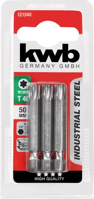 KWB 49121340 3 bita 50 mm Torx 40 industrijski čelik - slika 3