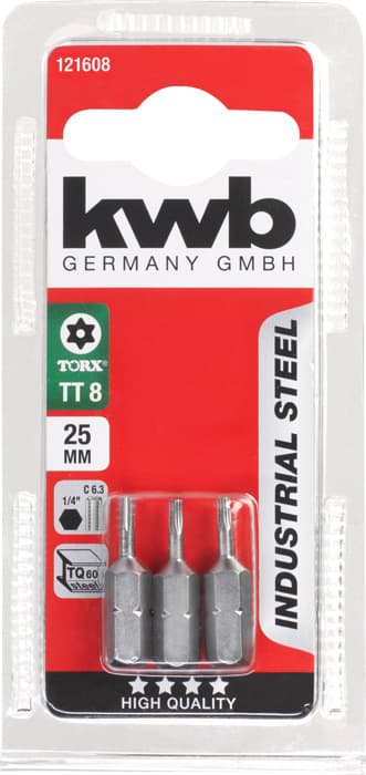 KWB 49121608 3 bita 25 mm T-Torx 8 industrijski čelik - slika 3