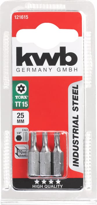 KWB 49121615 3 bita 25 mm T-Torx 15 industrijski čelik - slika 3