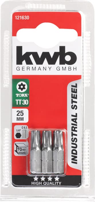 KWB 49121630 3 bita 25 mm T-Torx 30 industrijski čelik - slika 3