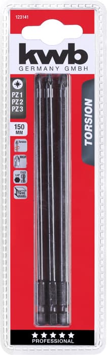 KWB 49123141 3 bita 150 mm PZ set Torsion - slika 3