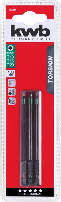 KWB 49123241 3 bita 100 mm T set 1 Torsion - slika 3