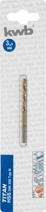 KWB 49237335 TitanIUM HSS-G TIN Twist burgija 3,5 mm - slika 3