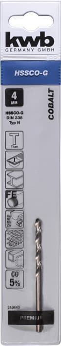 KWB 49249440 HSS-Co Cobalt burgija Twist 4,0 mm - slika 3