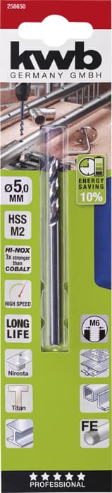 KWB 49258650 HI-NOX HSS M2 burgija 5x86, za metal/čelik, Energy Saving - slika 2