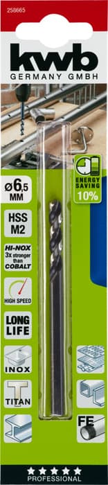 KWB 49258665 HI-NOX HSS M2 burgija 6.5x101, za metal/čelik, Energy Saving - slika 2