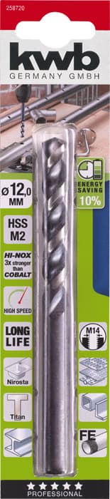KWB 49258720 HI-NOX HSS M2 burgija 12x151, za metal/čelik, Energy Saving - slika 2