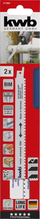 KWB 49577900 list univerzalne testere za metali i drvo sa dvostrukim zubima, 240 mm, 2/1 - slika 2