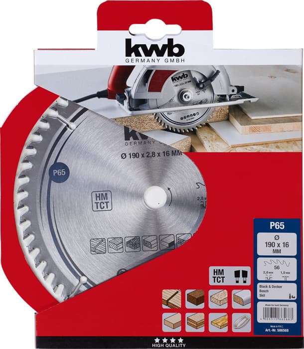 KWB 49586568 TCT list za cirkular za drvo 190 x 16, 56T - slika 2