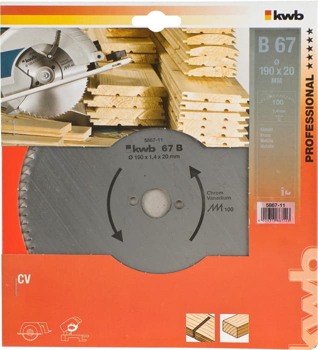 KWB 49586711 list za cirkular za drvo 190 x 20 mm, 67B - slika 2