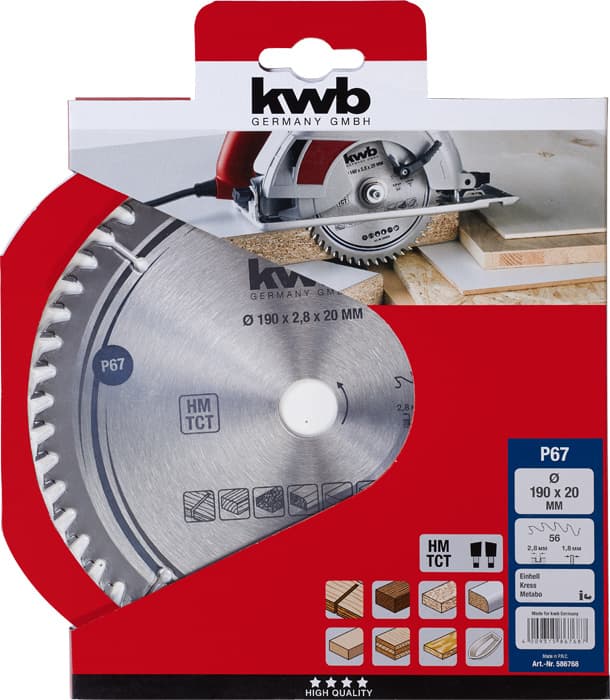 KWB 49586768 TCT list za cirkular za drvo 190 x 20 mm, 56T - slika 2