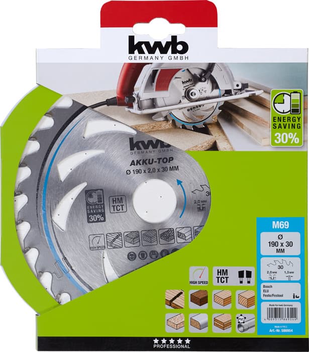 KWB 49586954 TCT list za cirkular za drvo 190 x 30 mm, 30T - slika 2