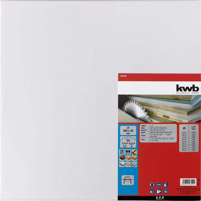 KWB 49593559 list za cirkular za drvo 350 x 30 mm, T54, ojačan karbidom - slika 2