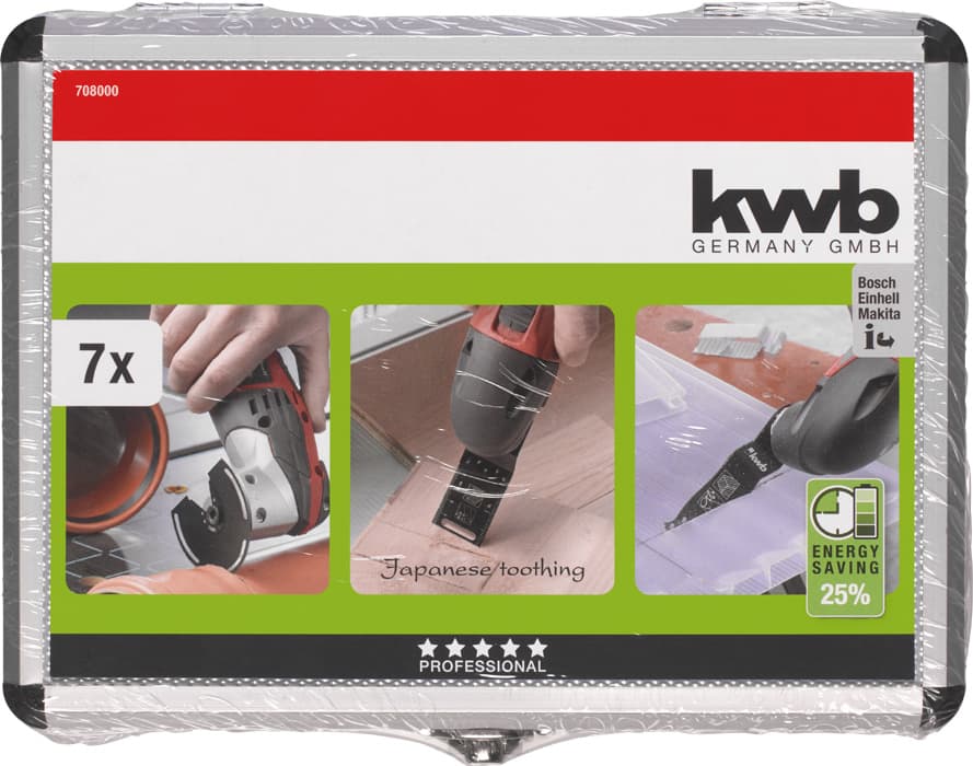 KWB 49708000 Set pribora za multi-alat 7/1 u alu-koferu | za drvo/metal(nonFe)/plastiku, Energy Saving - slika 3
