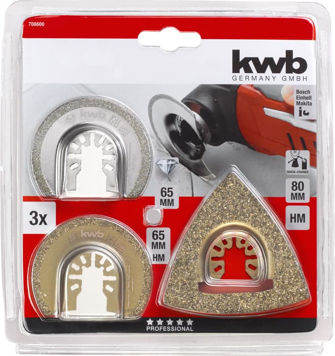 KWB 49708600 Set pribora za multi-alat 3/1, za keramiku - slika 3