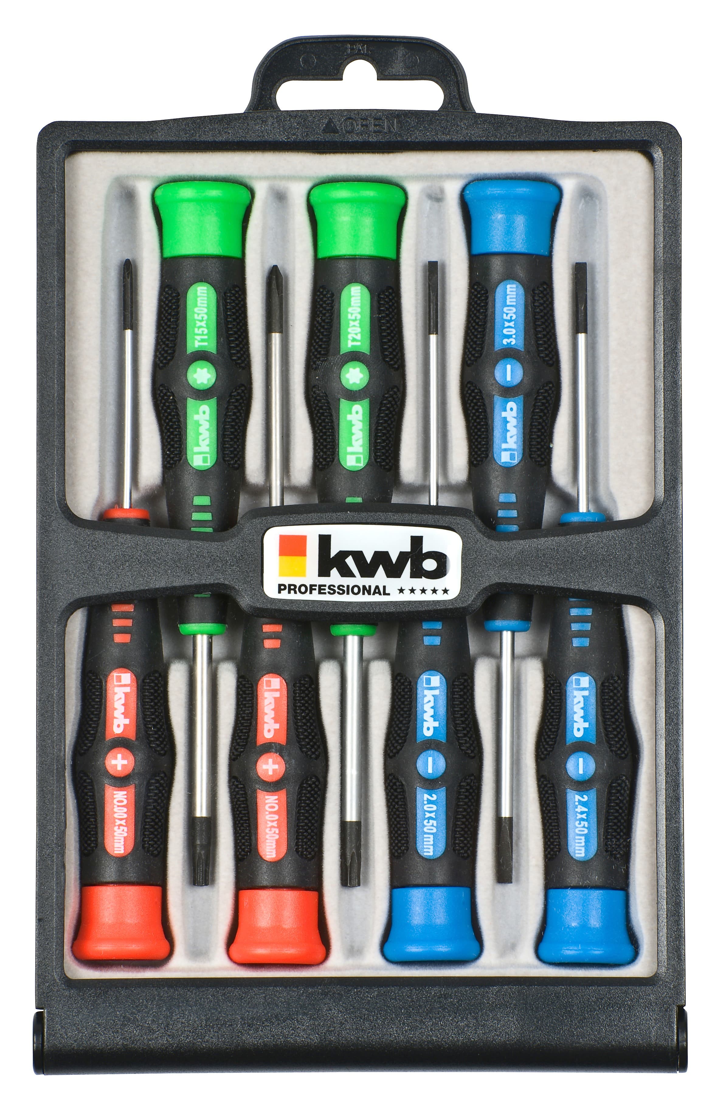 KWB 49146200 Profi set preciznih odvijača, 7/1 | CrV, FL+PH+T - slika 4