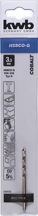 KWB 49249433 HSS-Co Cobalt Twist burgija 3,3 mm - slika 4
