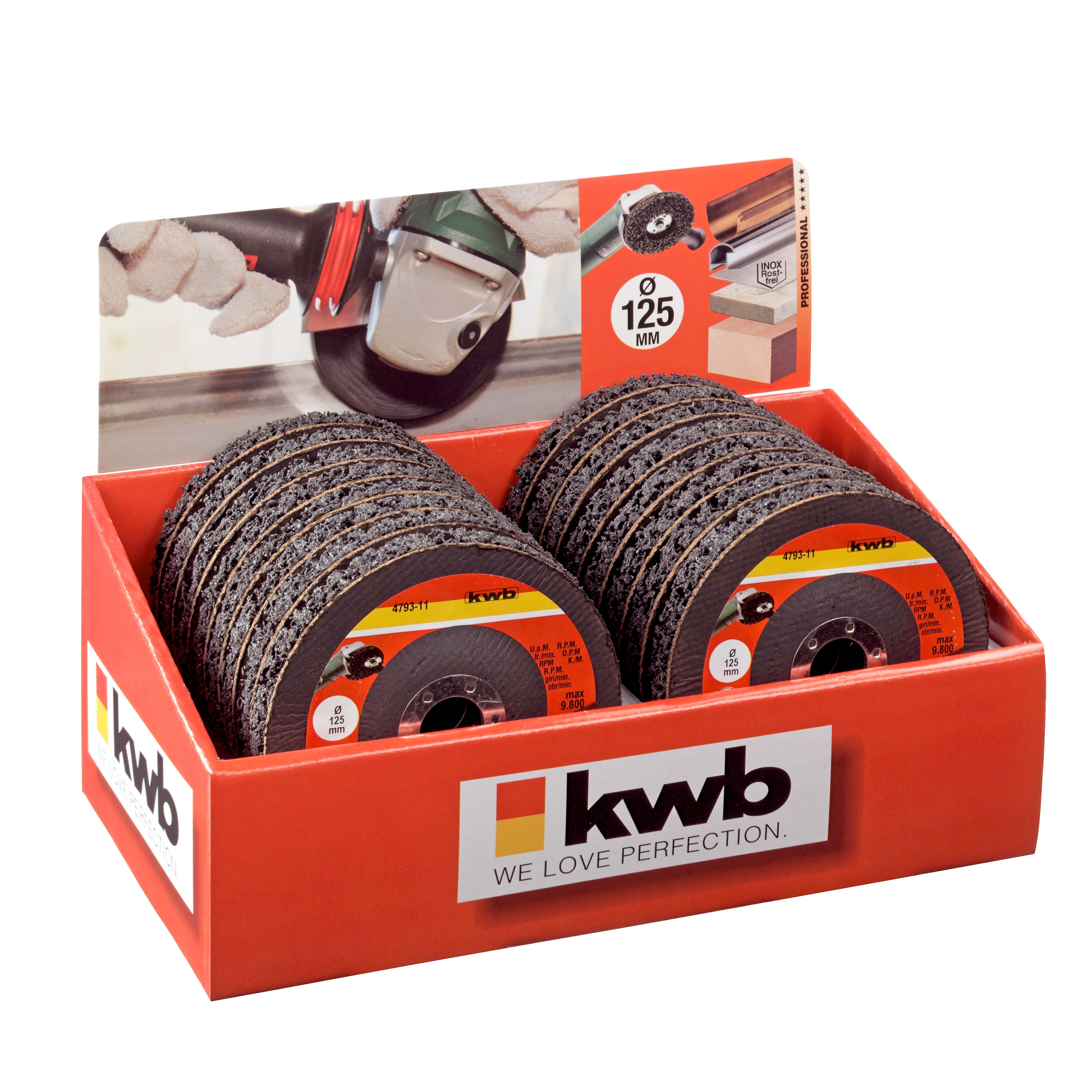 KWB 49479311 Brusna ploča za čišćenje 125x22 | polikarbid, max br. obrtaja 9800 - slika 2