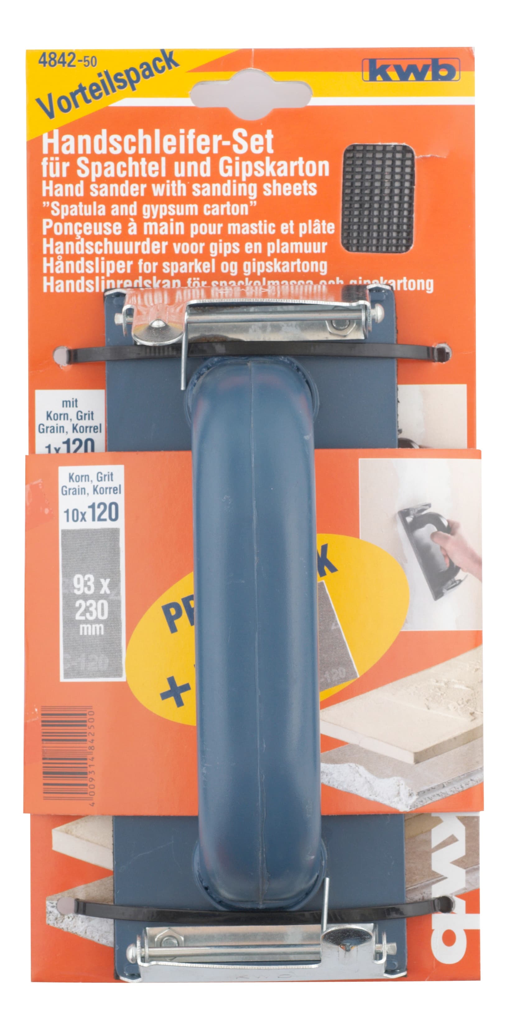 KWB 49484250 Nosač sa 12 mrežastih brusnih papira Set | 93x230 - slika 3