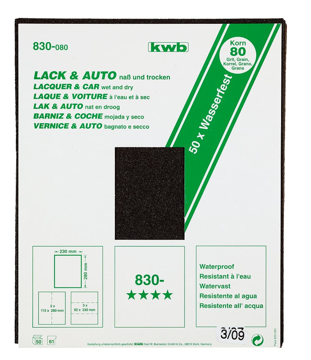 KWB 49830240 Brusni papir vodootporni GR240 | 50/1, 230x280, suvo/mokro - slika 2