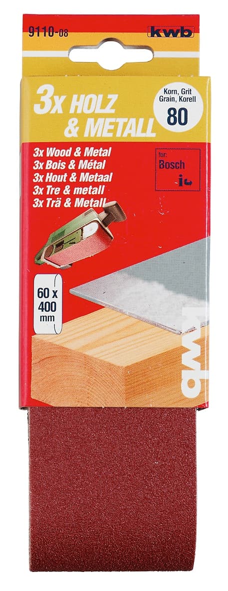 KWB 49911004 brusne trake za tračnu brusilicu, 60x400 mm, G 40, 3 komada - slika 2