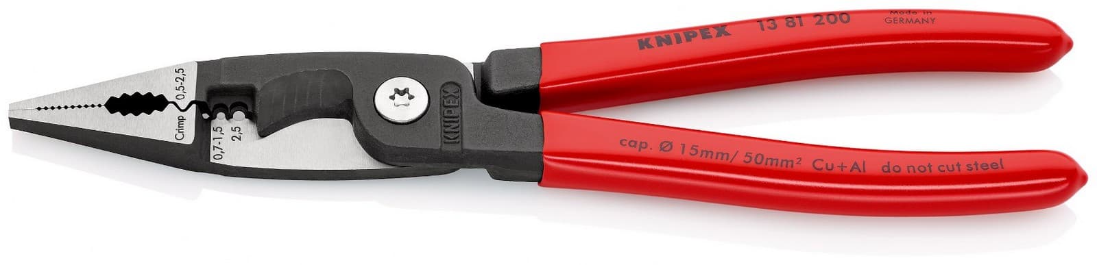 Knipex klešta za električne instalacije 200mm 13 81 200 - slika 2