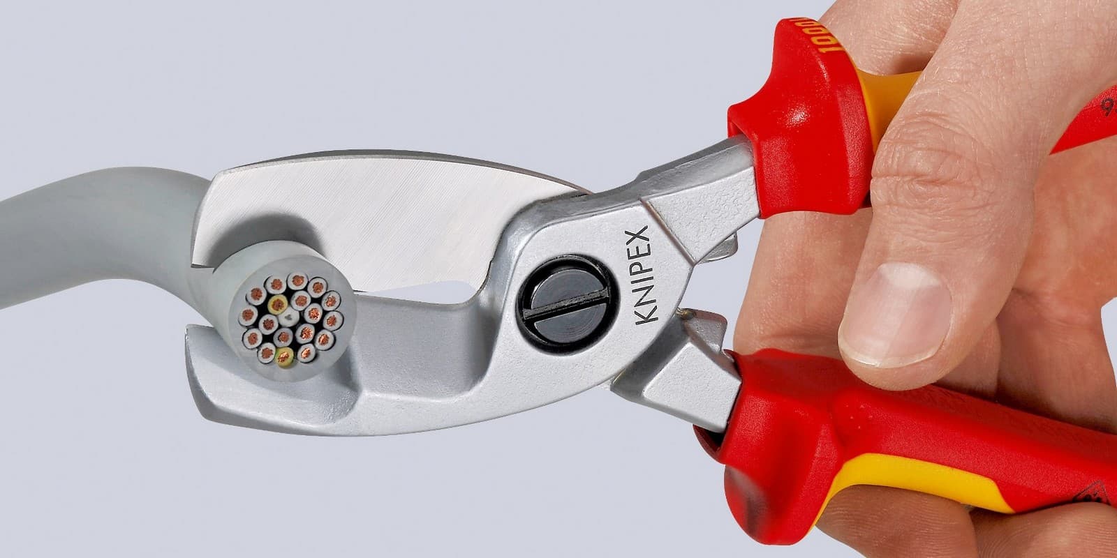 Knipex 95 16 200 Makaze za kablove sa dvostrukom oštricom izolovane, VDE, hromirane 200 mm - slika 5