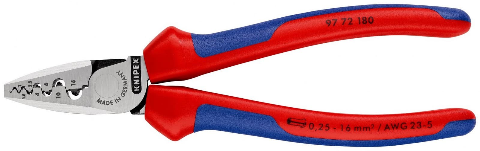 Knipex klešta za krimpovanje hilzni (kablovskih završetaka) 180mm 97 72 180 - slika 4