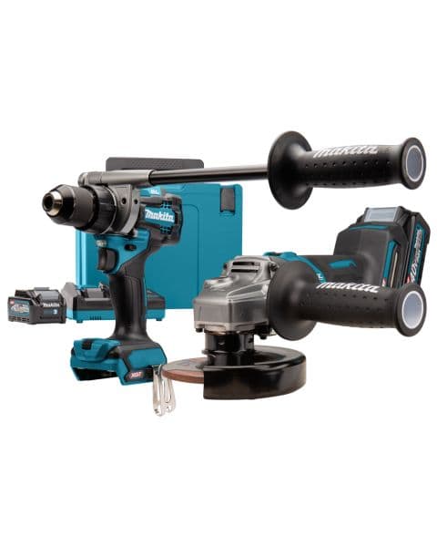 Makita Akumulatorska bušilica - odvrtač DF001G + ugaona brusilica GA005G, 40V, 2x4,0 Ah DK0124G201 - slika 2