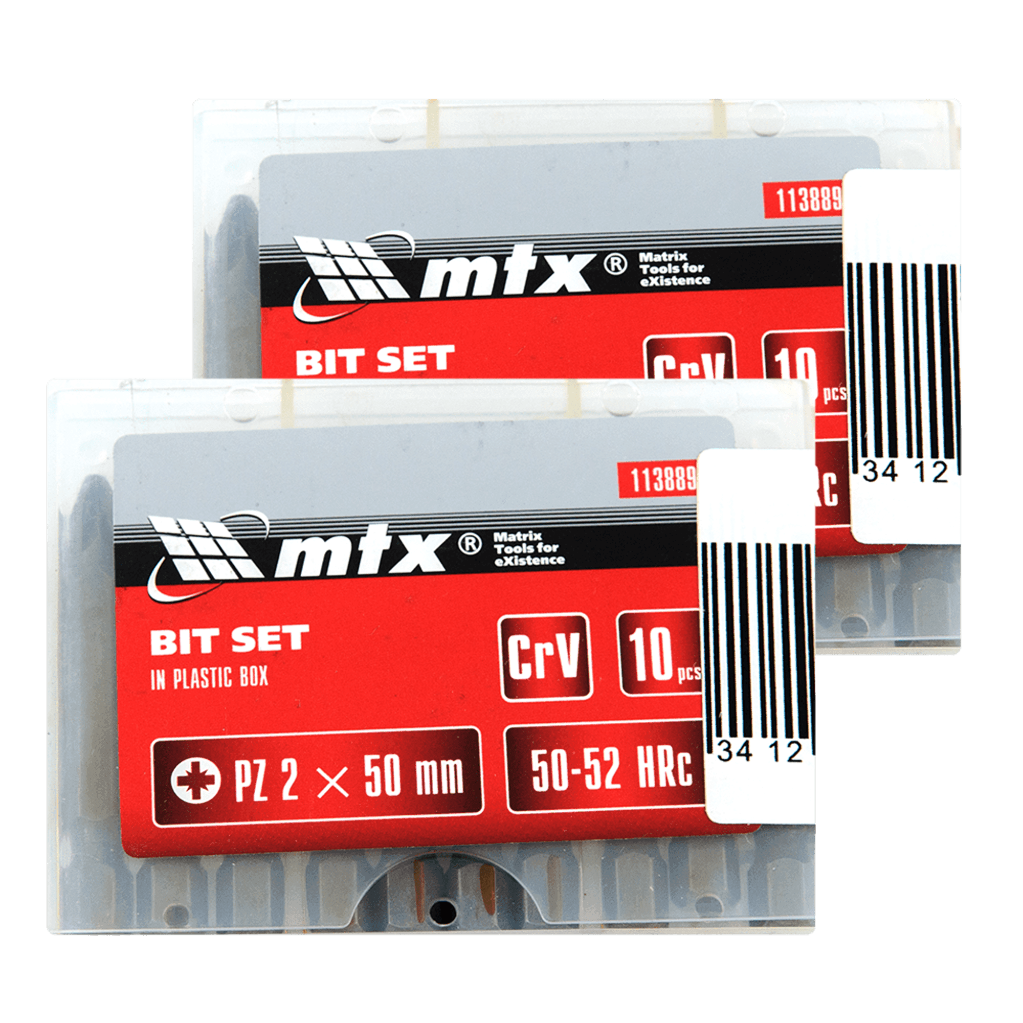 Set bitova PZ2 , 50mm, 45X čelik, 10 delova u plastičnoj kutiji MTX 113889 - slika 2