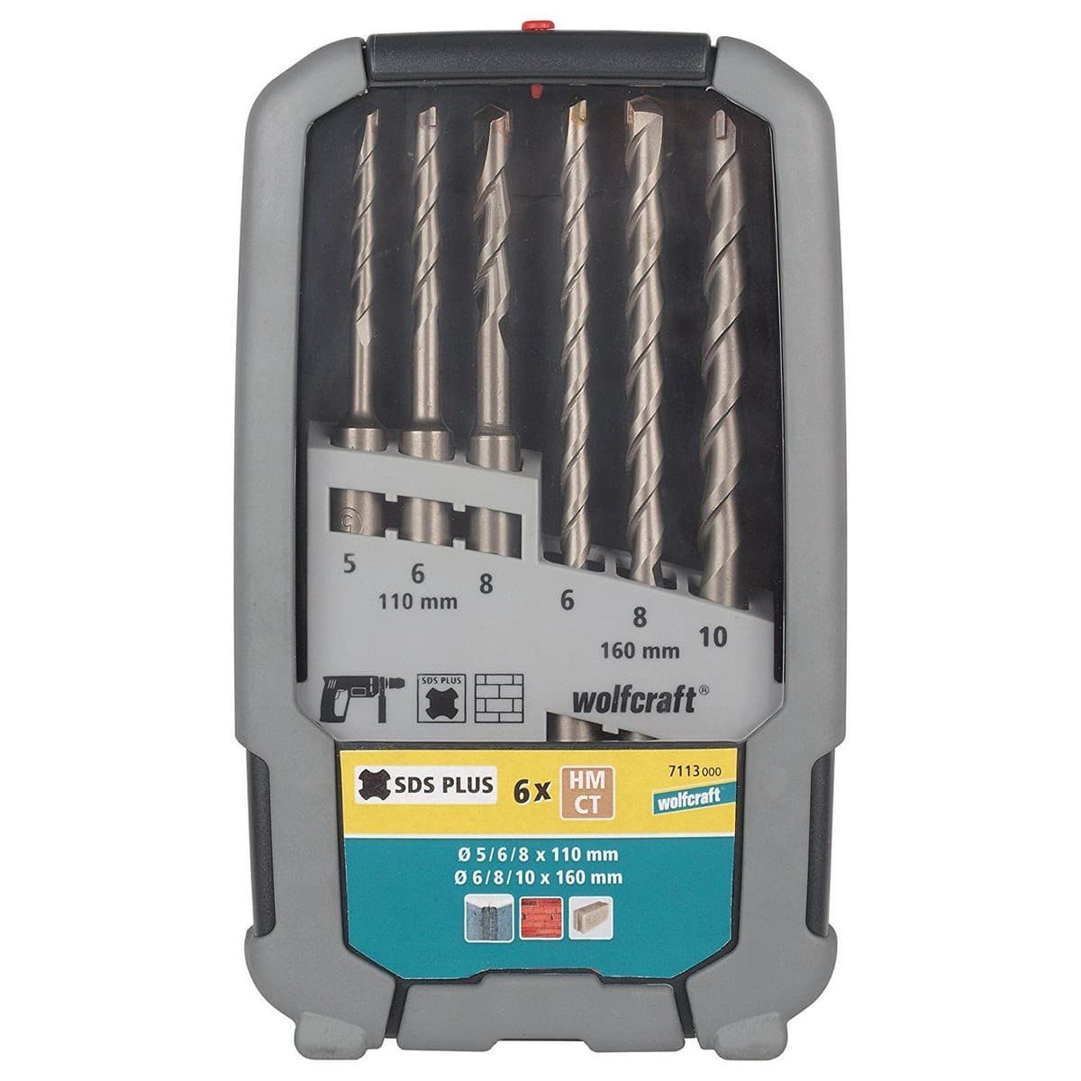 Wolfcraft 7113000 Burgija za beton HM 5,0-8,0x110 mm/6,0-10,0x160 mm/6 kom.