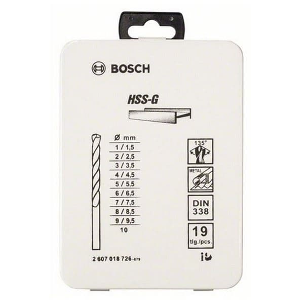 19-delni set burgija za metal HSS-G, DIN 338, 135°, u metalnoj kutiji Bosch 2607018726, 1-10 mm, 135° - slika 4