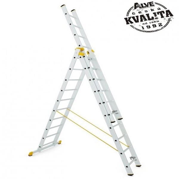 ALVE Aluminijumske trodelne merdevine FORTE (Profi) 3x12 3,55/8,65 m 8612 - slika 2