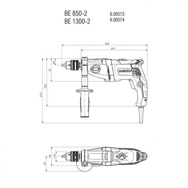 Metabo BE 850-2 dvobrzinska vibraciona bušilica - slika 3