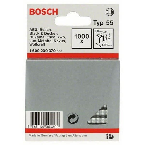 Spajalica sa uskim leđima tip 55 Bosch 1609200370, 6 x 1,08 x 12 mm - slika 2