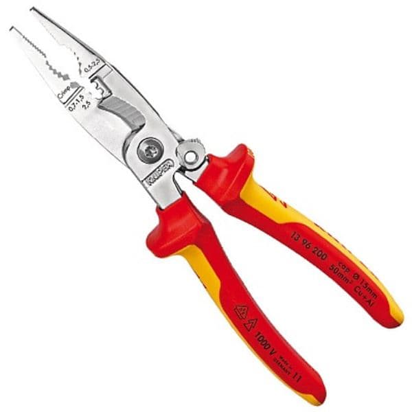 Knipex 13 96 200 klešta za električne instalacije izolovane, VDE, hromirane 200 mm - slika 3