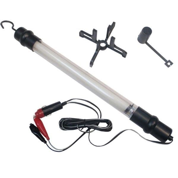 Radionička lampa 8W 12V-24V, sa DC punjačem za kola, sa postoljem i kukom, sa kablom za akumulator 2x0.25/ 5m - EL8021