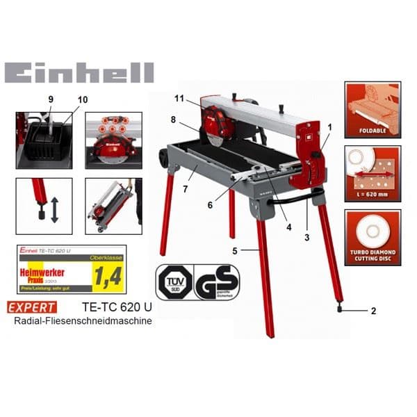 Einhell TE-TC 620 U Rezač pločica sa postoljem, 900W - slika 2