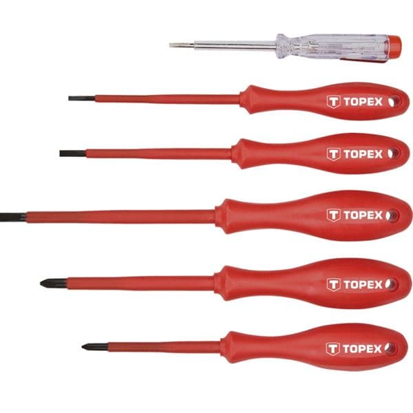 Set odvijača za električare 6+1,1000V - 39D155,Topex