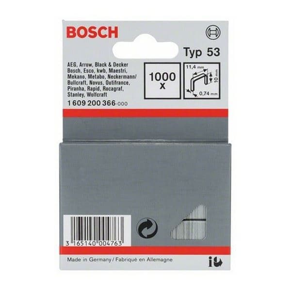 Spajalica od tanke žice tip 53 Bosch 1609200366, 11,4 x 0,74 x 10 mm - slika 2