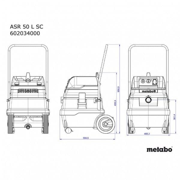 Metabo ASR 50 L SC usisivač za mokro - suvo + 5 kom kesa - slika 3