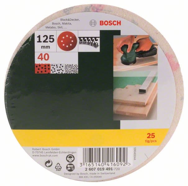 Bosch 2607019491 25-delni set brusnih listova za ekscentar brusilicu, granulacija 40 - slika 2