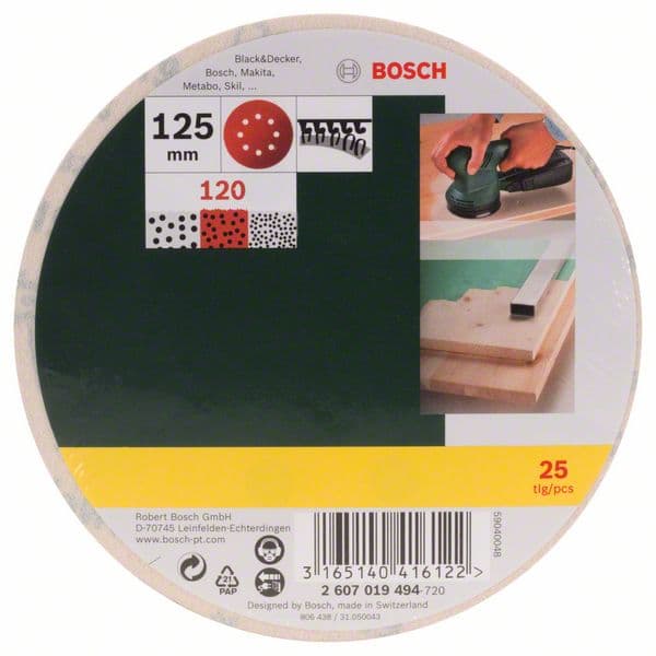 Bosch 2607019494 25-delni set brusnih listova za ekscentar brusilicu, granulacija 120 - slika 2