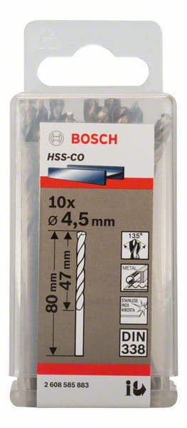 Bosch 2608585883 Burgije za metal HSS-Co, DIN338