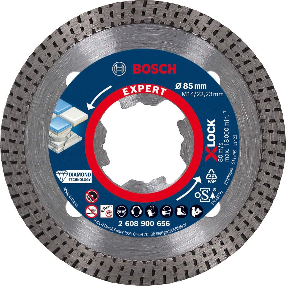 Bosch EXPERT HardCeramic X-LOCK dijamantska rezna ploča 85 x 22, 23 x 1, 6 x 7 mm, 2608900656