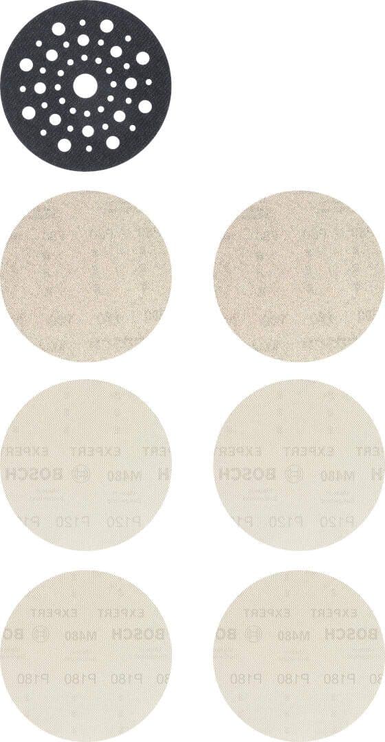 Bosch EXPERT M480 početni komplet za rotacione brusilice 125mm, granulacija 80/120/180, 7-delni, 2608901202