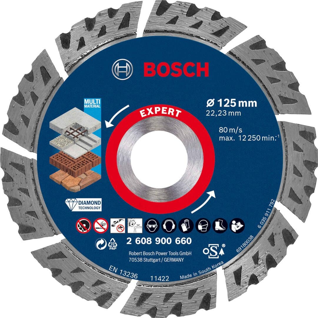 Bosch EXPERT MultiMaterial dijamantska rezna ploča 125 x 22, 23 x 2, 2 x 12 mm, 2608900660