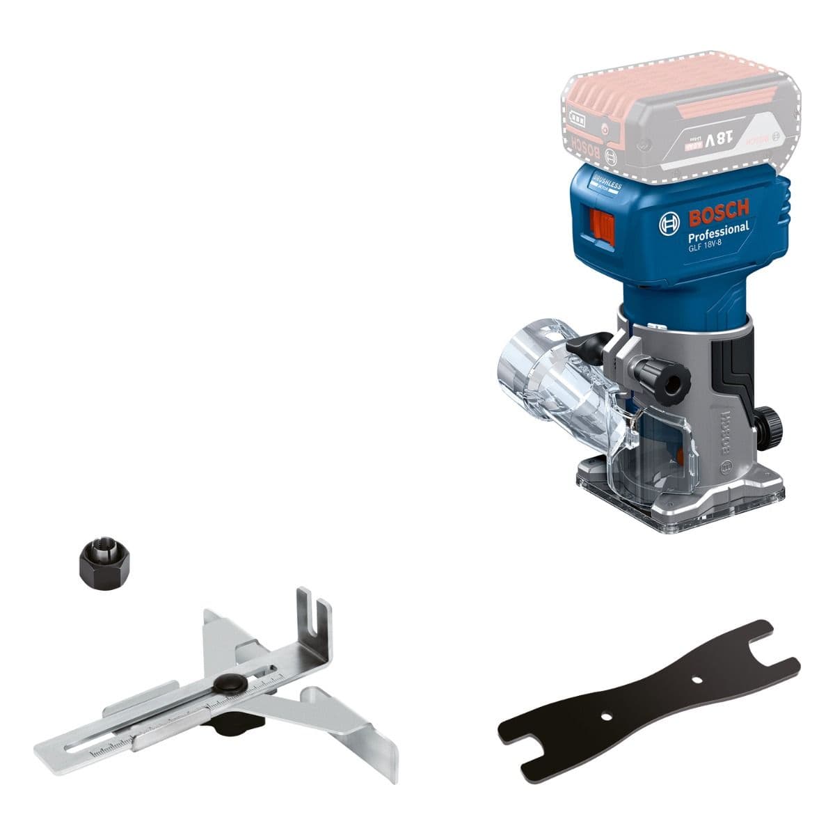 Bosch GLF 18V-8 akumulatorska glodalica za ivice, Solo, bez baterije i punjača, 06016C6020