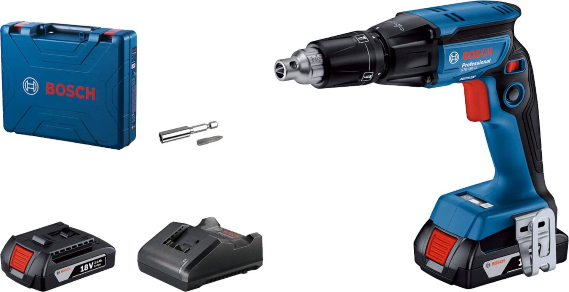 Bosch GTB 185-Li akumulatorski odvrtač za suvu gradnju, 2x2,0 Ah u plastičnom koferu, 06019K7020